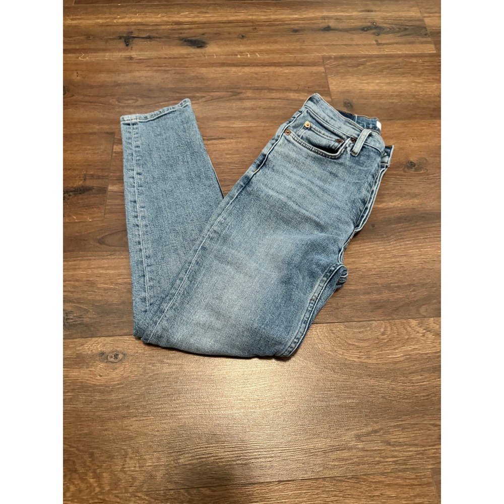 RE/DONE High Rise Skinny Jeans Light Wash Blue Denim Size 26